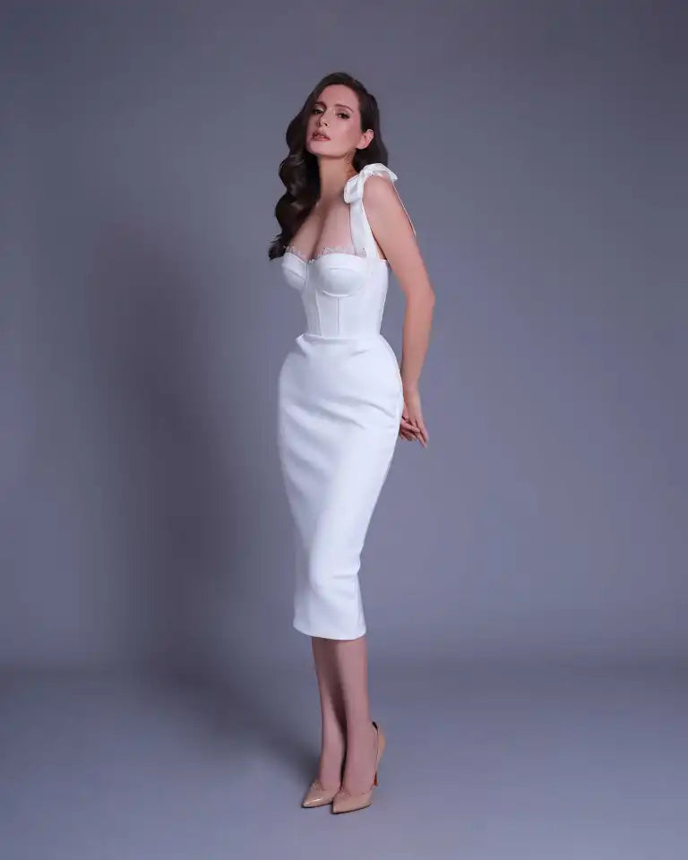 Bustier Sheath With Grosgrain Ribbon Dress