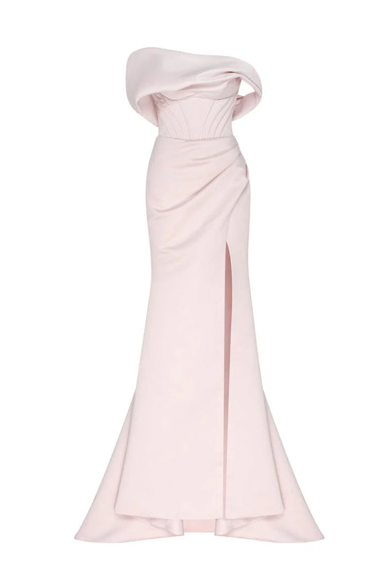 Princess Misty Rose strapless gown