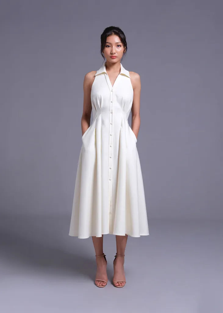 Porcelain Shirt Dress with Button Down Edit