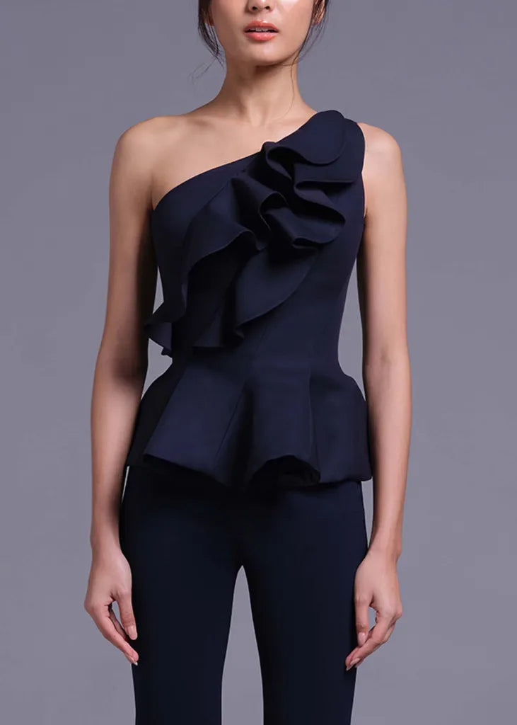 Nocturne Navy Off Shoulder Top