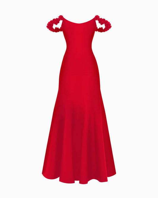 Azalée Red Rosette Ember Gown