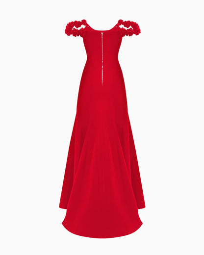 Azalée Red Rosette Ember Gown