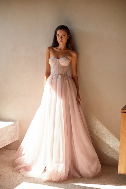 Rosey Tulle Muse Gown with a Corset Bustier