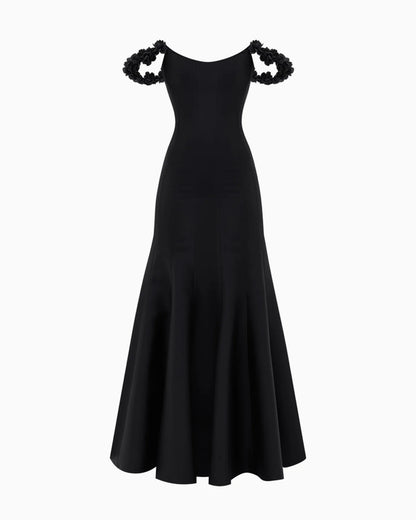 Azalée Black Rosette Ember Gown