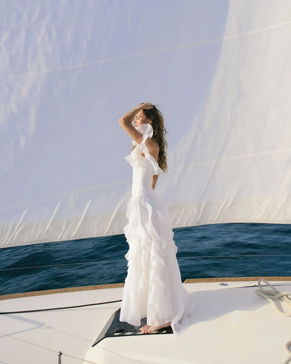 Ocean Breeze White Waves Gown