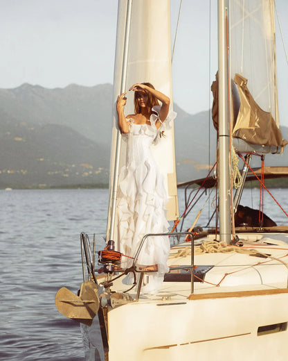 Ocean Breeze White Waves Gown