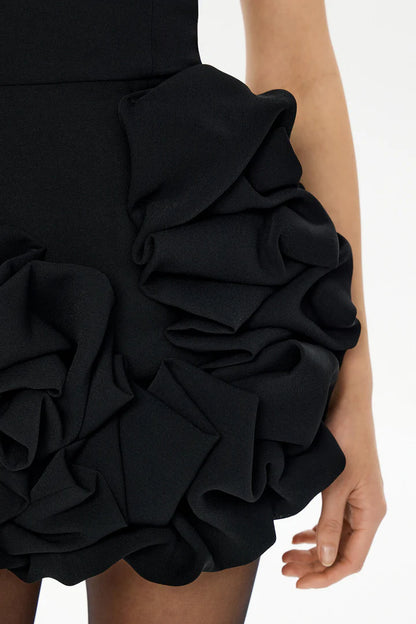 Bustier Black Dress Flora Bottom One Shoulder