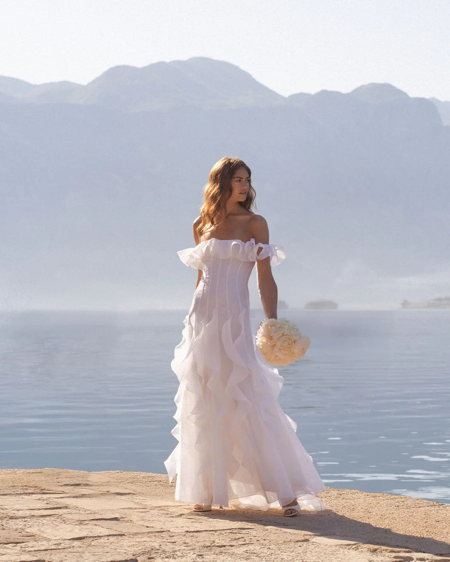Ocean Breeze White Waves Gown