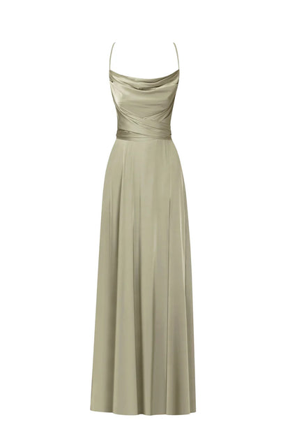 Boudoir Olive Luxe silk slip dress
