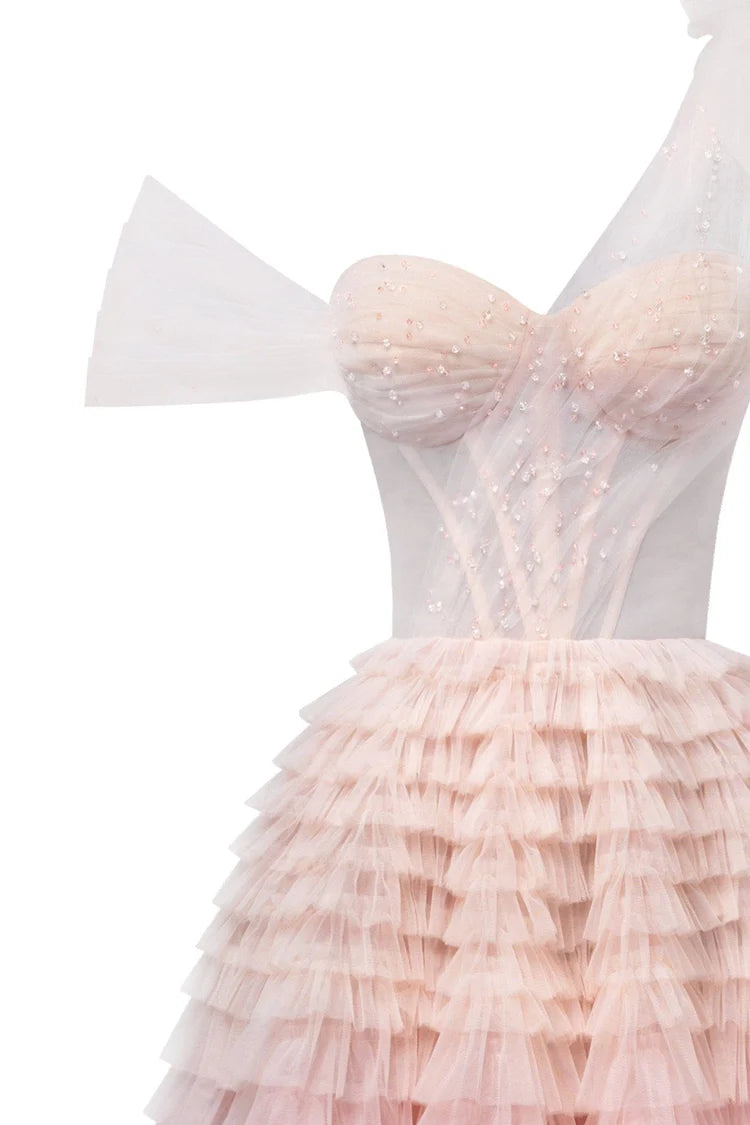 Ombre Couture Frill Layered Gown