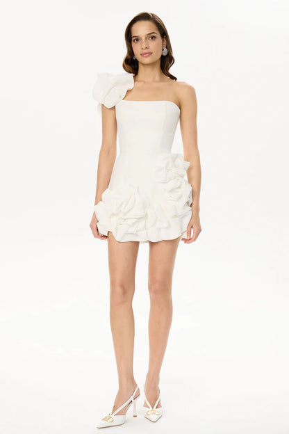 Bustier White Dress Flora Bottom One Shoulder
