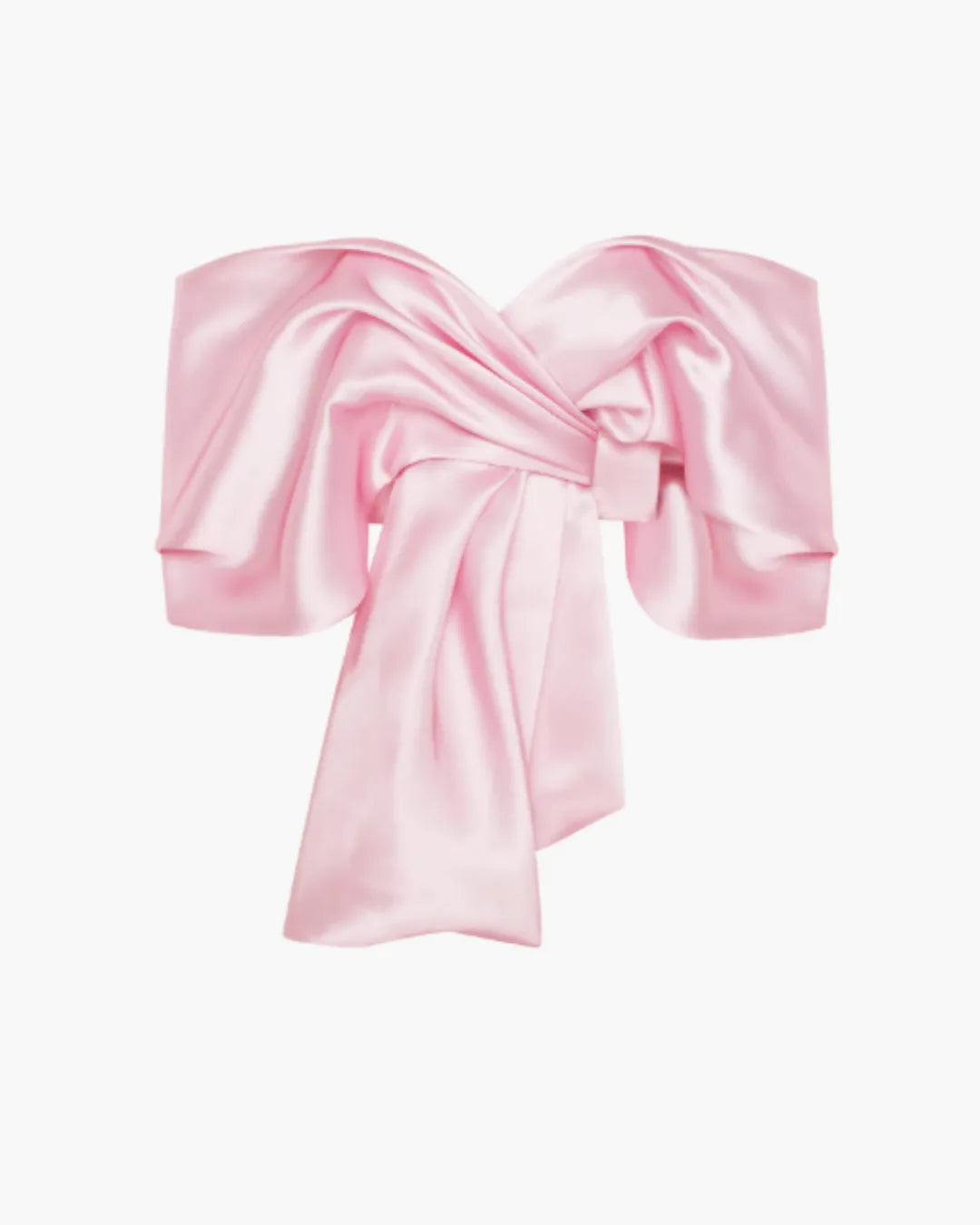 Pink Organza Off-Shoulder Blouse With Meringue Flounces (Milla)