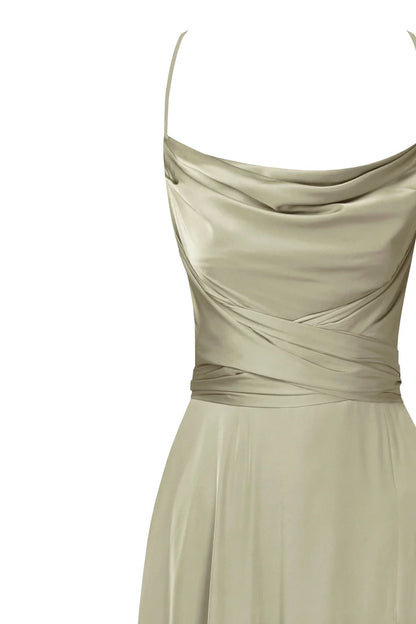 Boudoir Olive Luxe silk slip dress