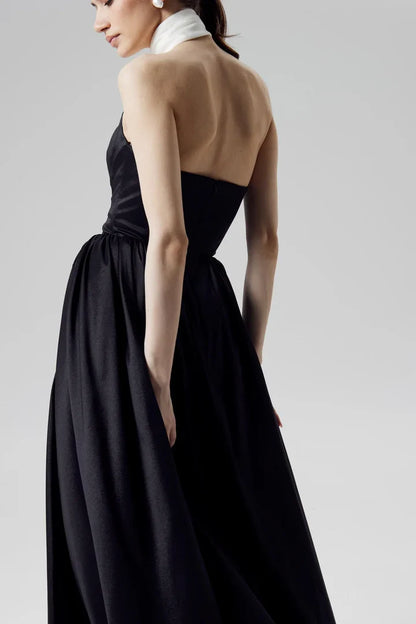 Fleur Tuck Black Corset Dress