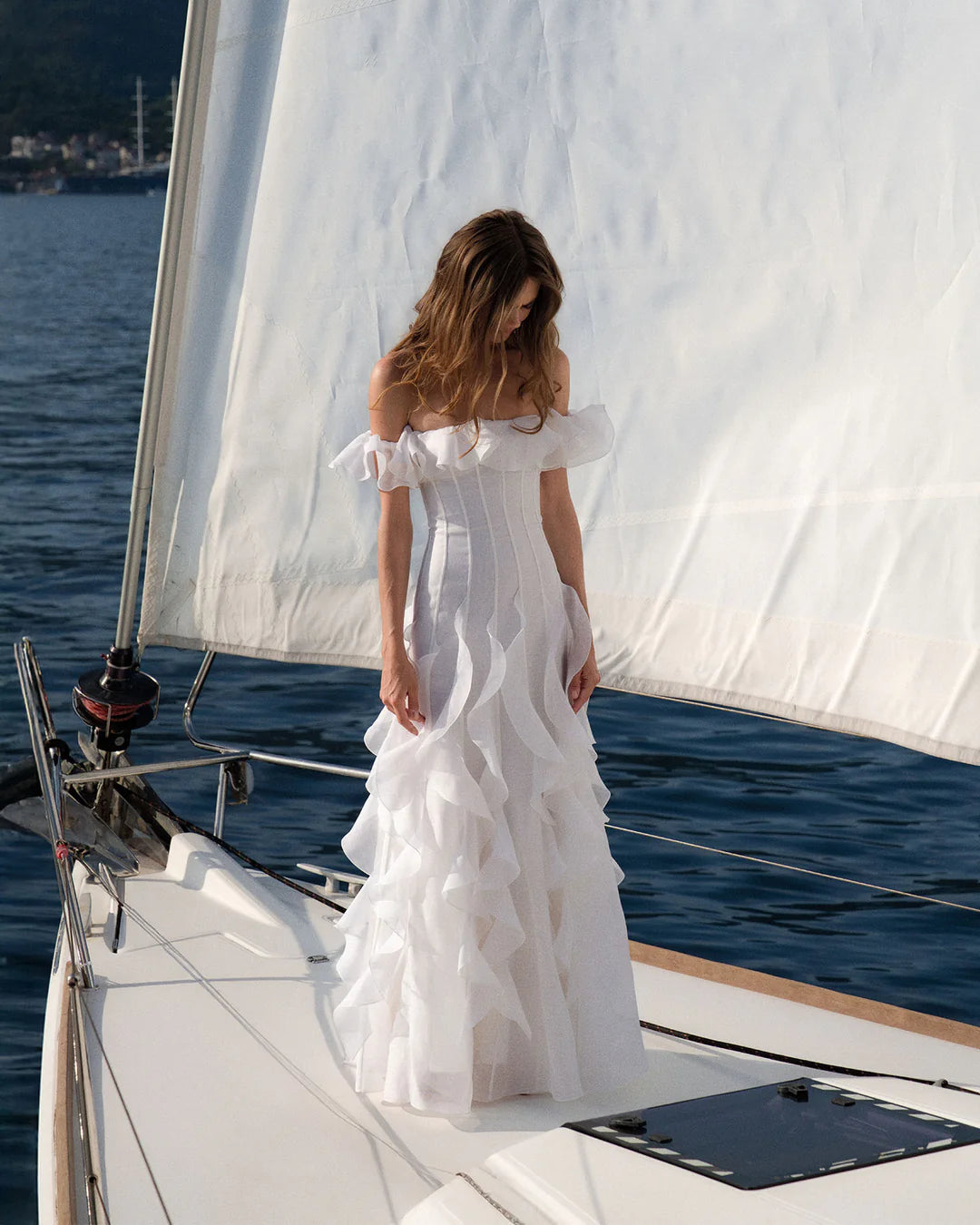 Ocean Breeze White Waves Gown