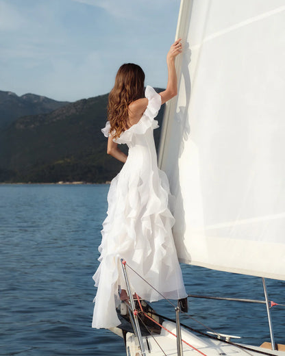 Ocean Breeze White Waves Gown