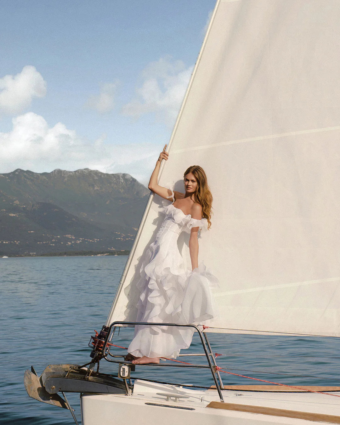 Ocean Breeze White Waves Gown