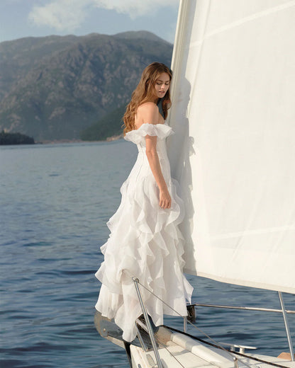 Ocean Breeze White Waves Gown