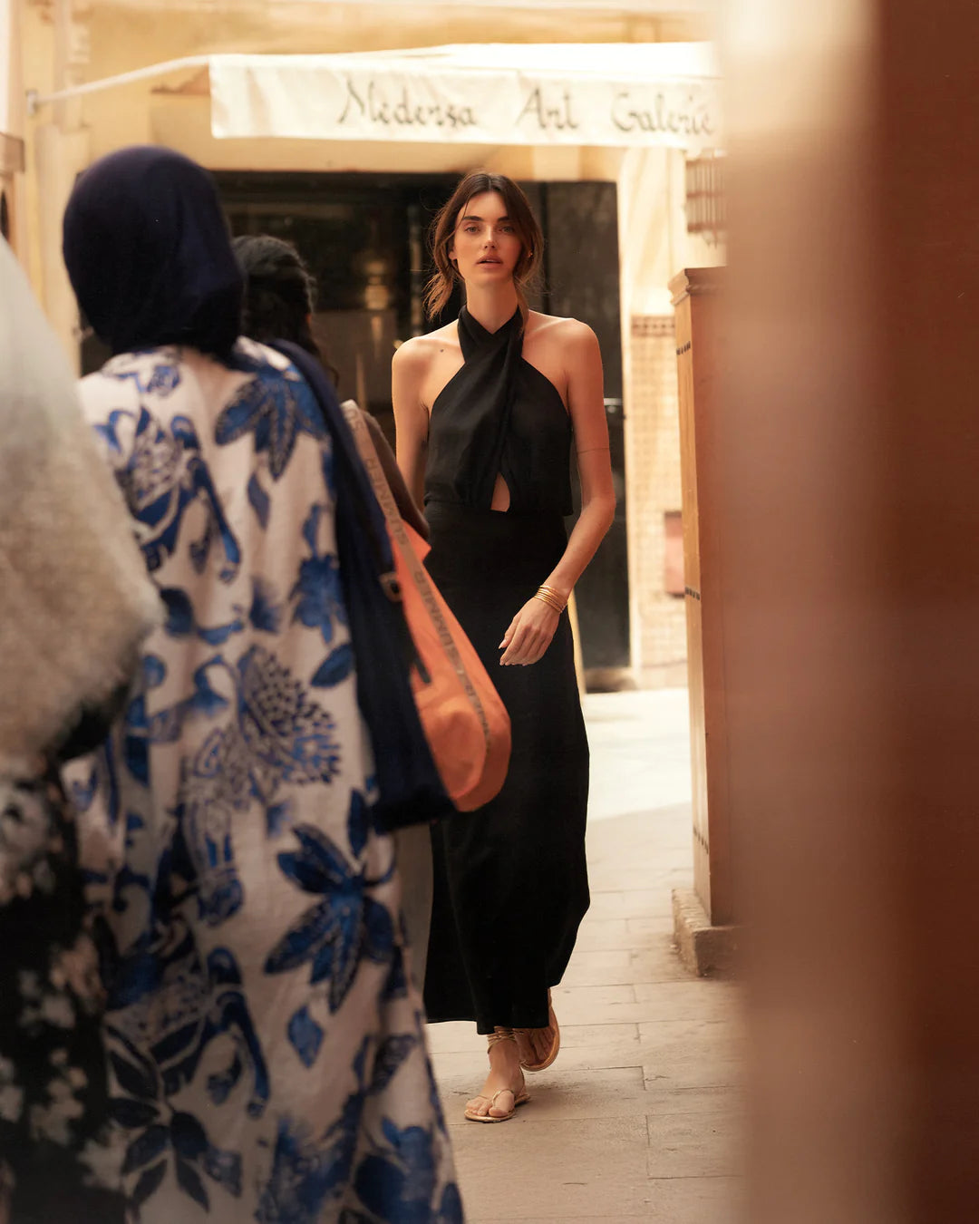 Heliconia Twisted Black Dress