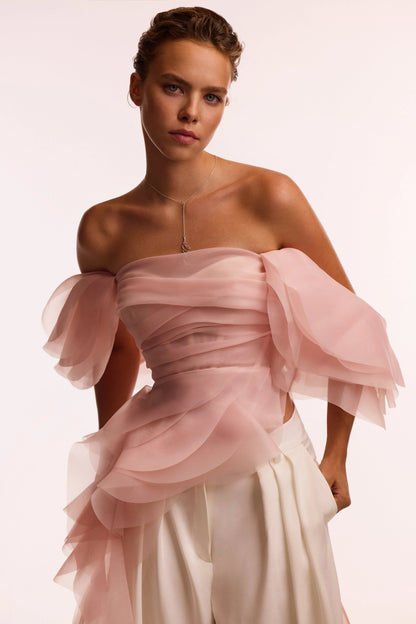 Blush Whisper Organza Top