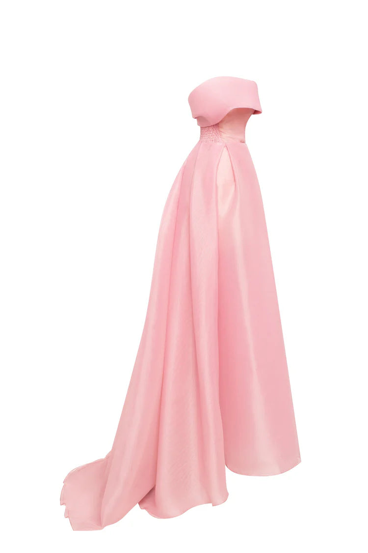 Reverie Off Shoulder misty rose maxi dress