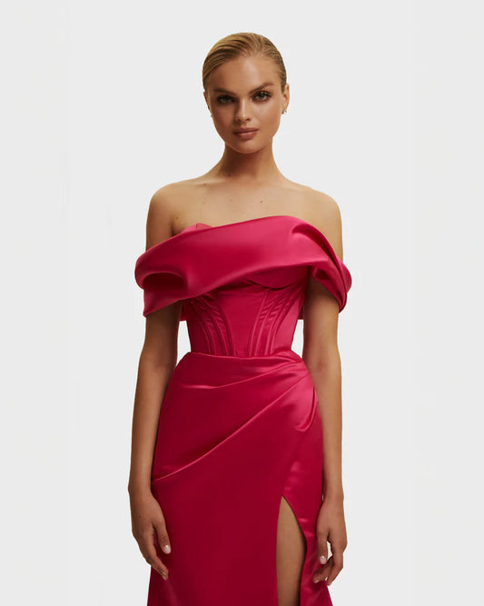 Princess Fuchsia strapless gown