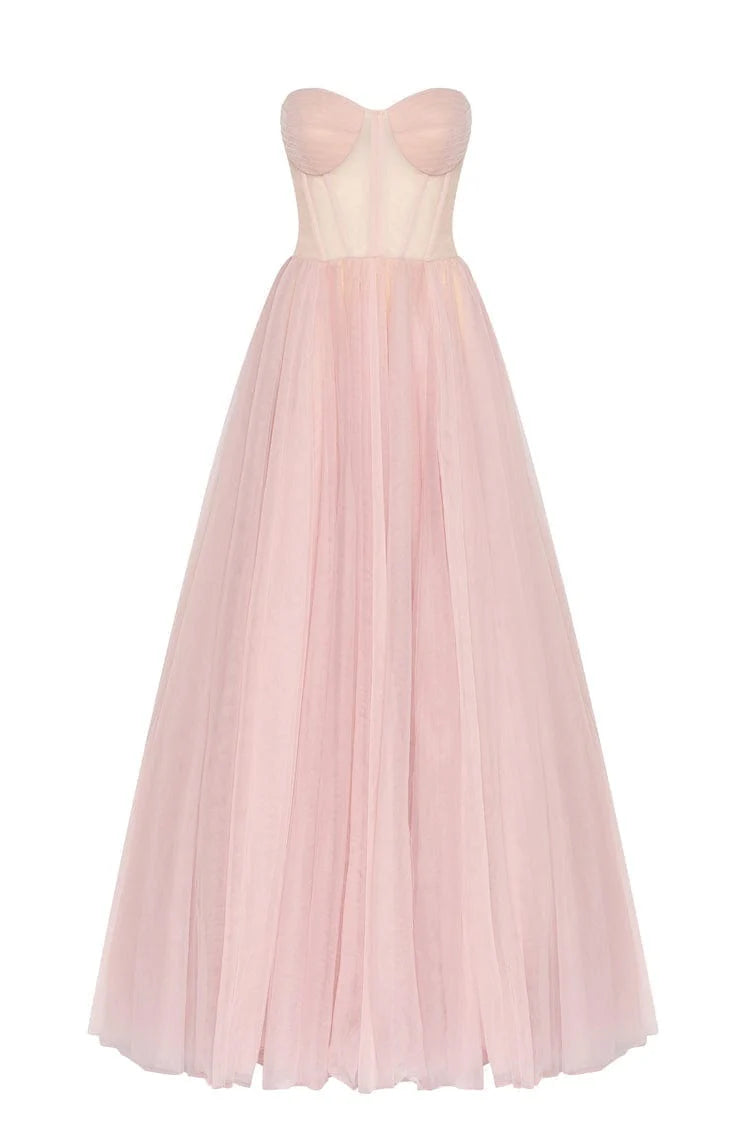 Rosey Tulle Muse Gown with a Corset Bustier