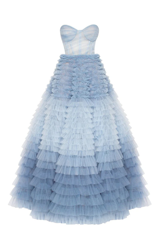 Bluebell Strapless Frill Layered Fluffy Dress