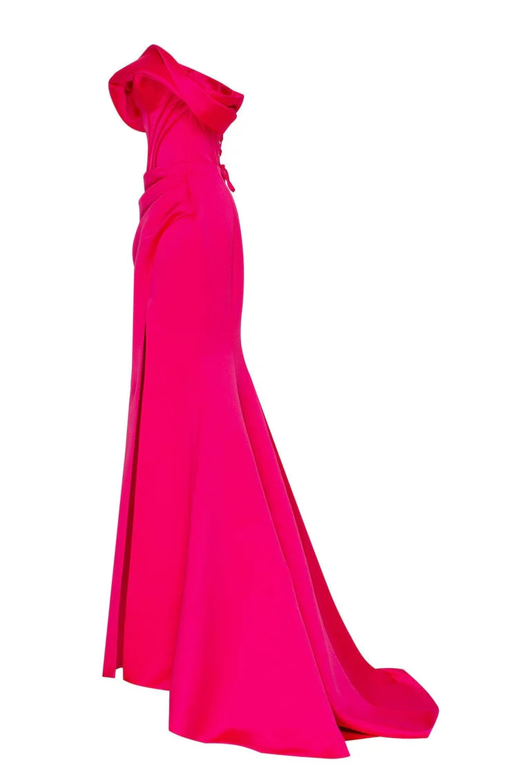 Princess Fuchsia strapless gown