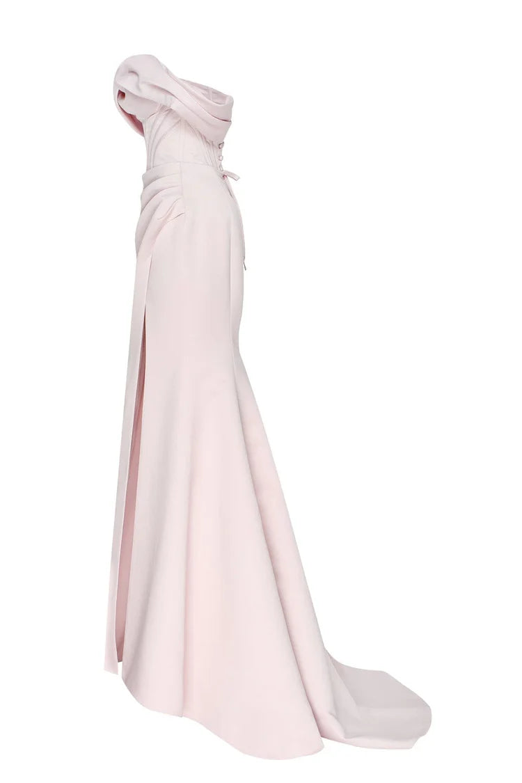 Princess Misty Rose strapless gown