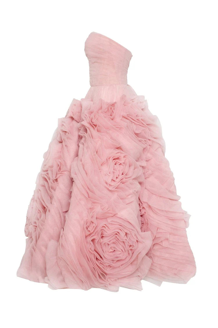 Ivory Fleur Blush Tulle Dress