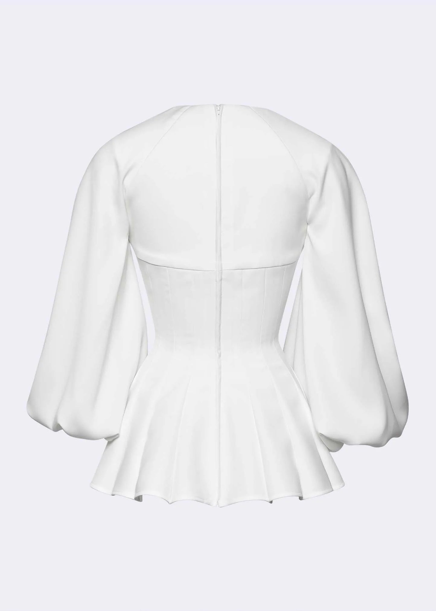 Balloon Sleeve Peplum Flare Top