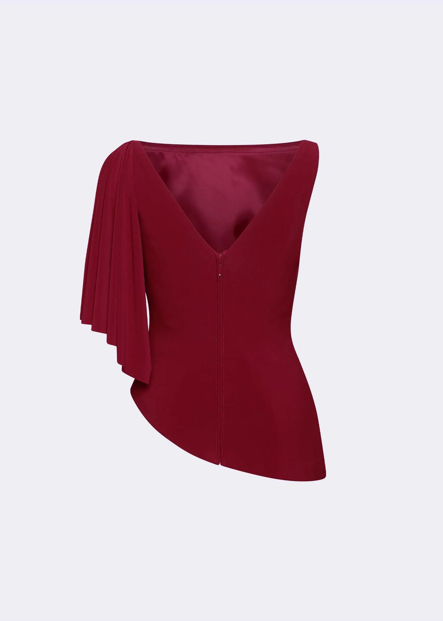 Maroon Draped Wave Top