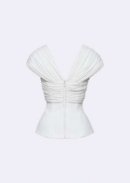 Cream Drape line Top