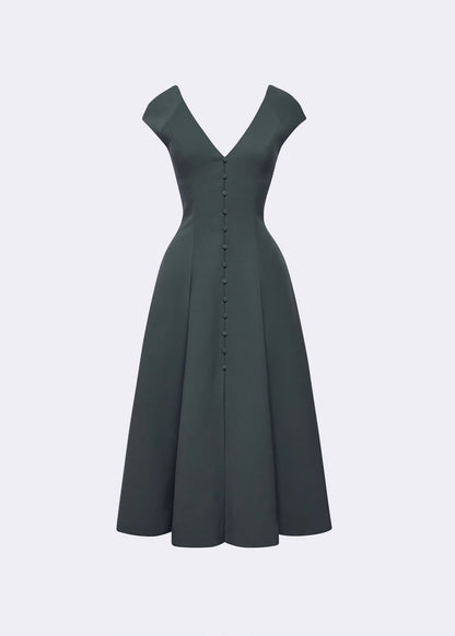 Sycamore V Neck Button Down Dress