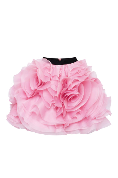 Strapless Corset Top & Ruffled Tulle Mini Skirt Set