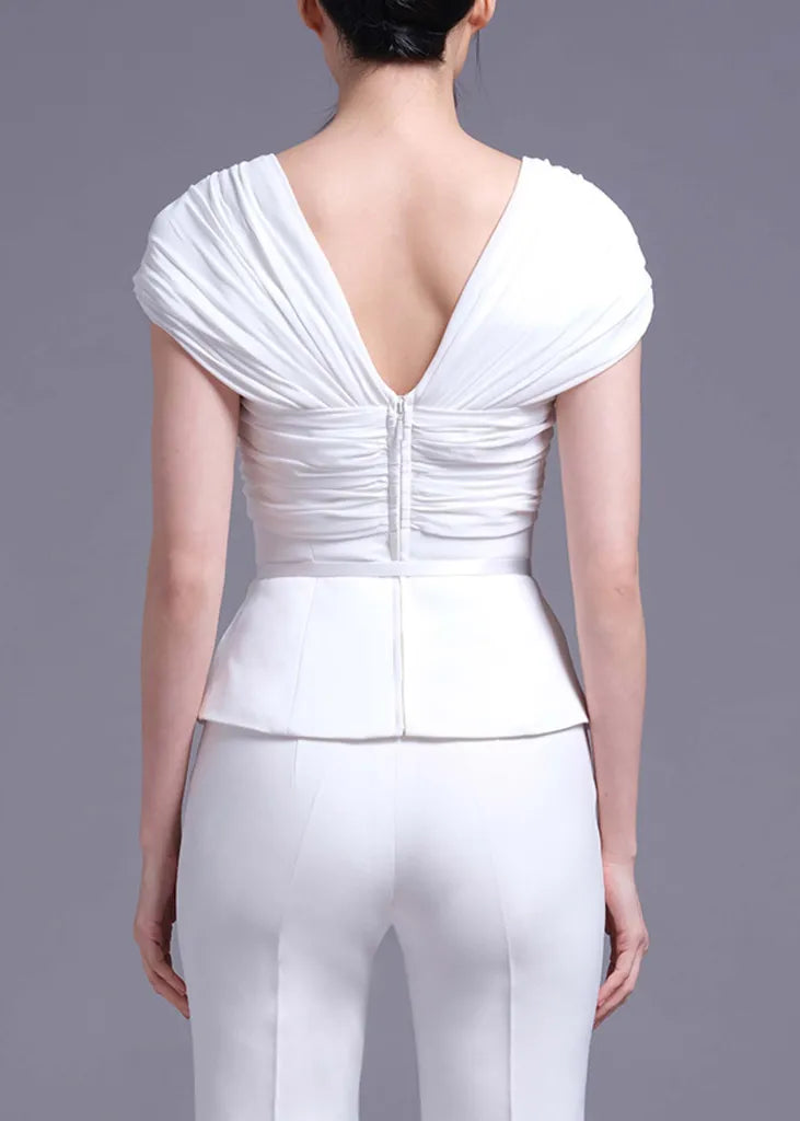 Cream Drape line Top