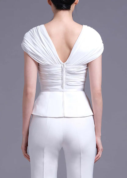 Cream Drape line Top