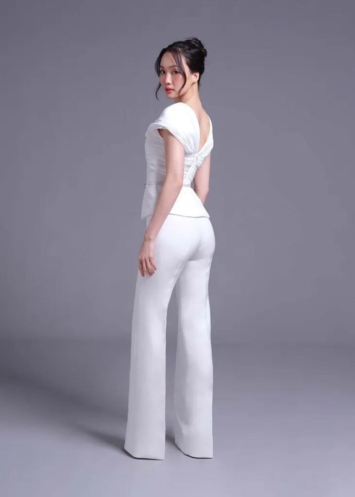 Cream Drape line Top