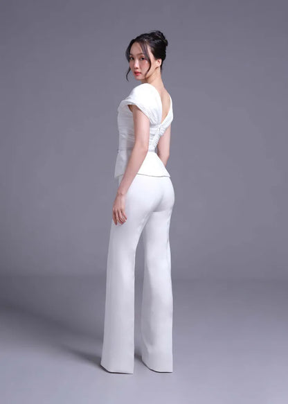 Cream Drape line Top