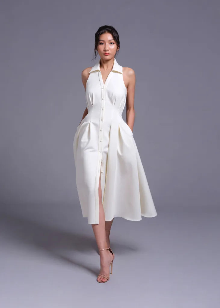 Porcelain Shirt Dress with Button Down Edit