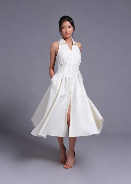 Porcelain Shirt Dress with Button Down Edit