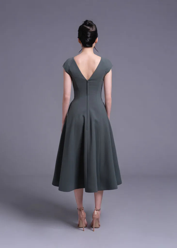 Sycamore V Neck Button Down Dress