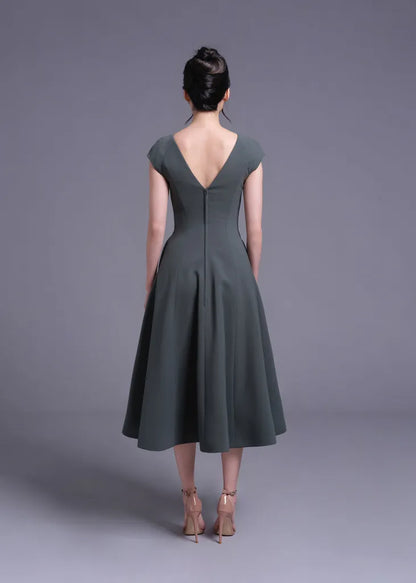 Sycamore V Neck Button Down Dress