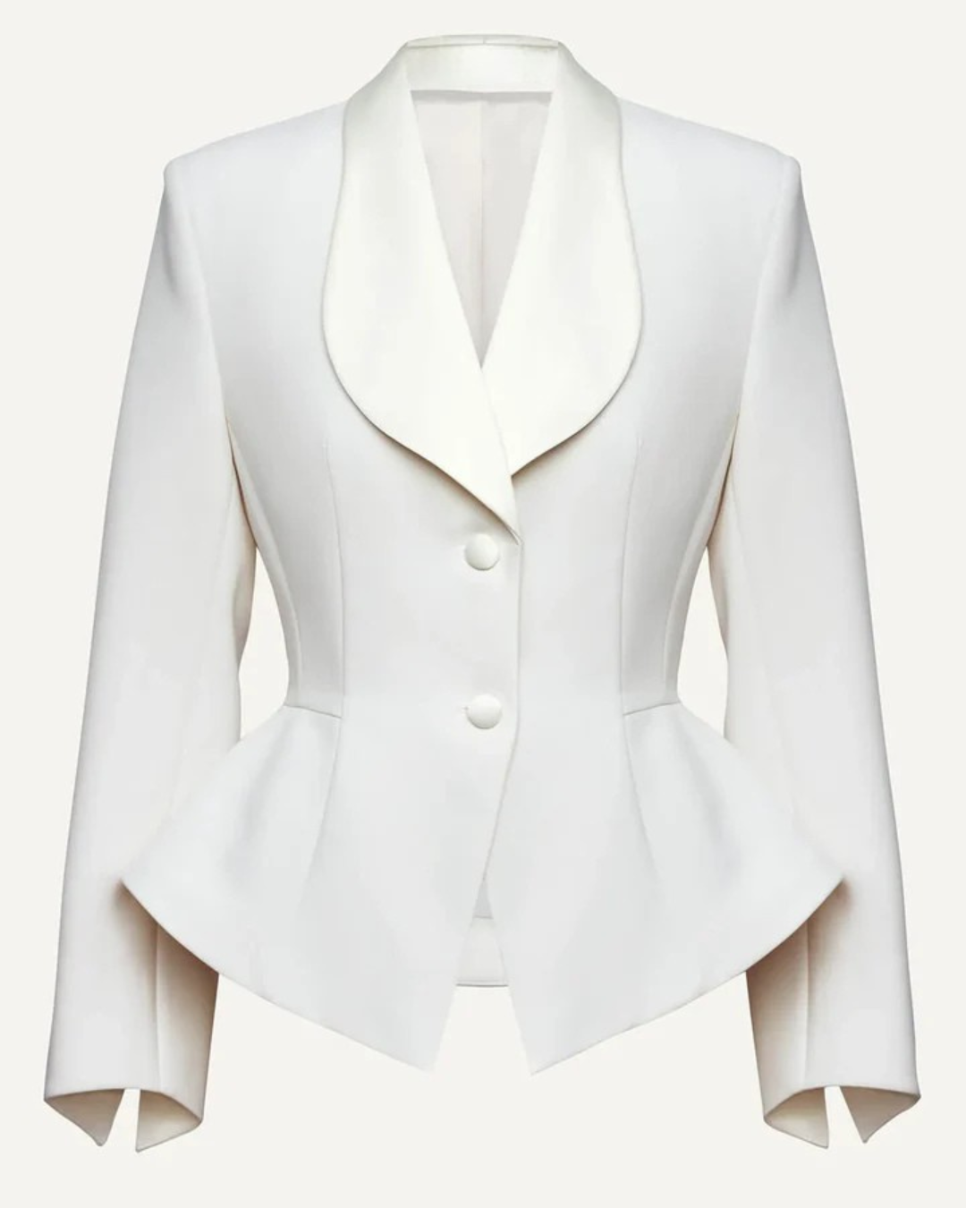 Peplum Curve Fit White Jacket