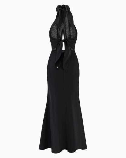 Heliconia Twisted Black Dress