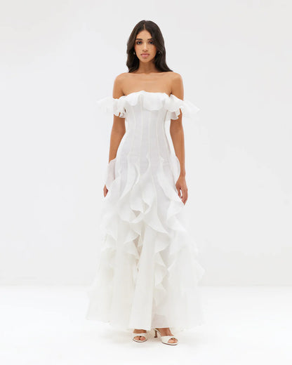 Ocean Breeze White Waves Gown