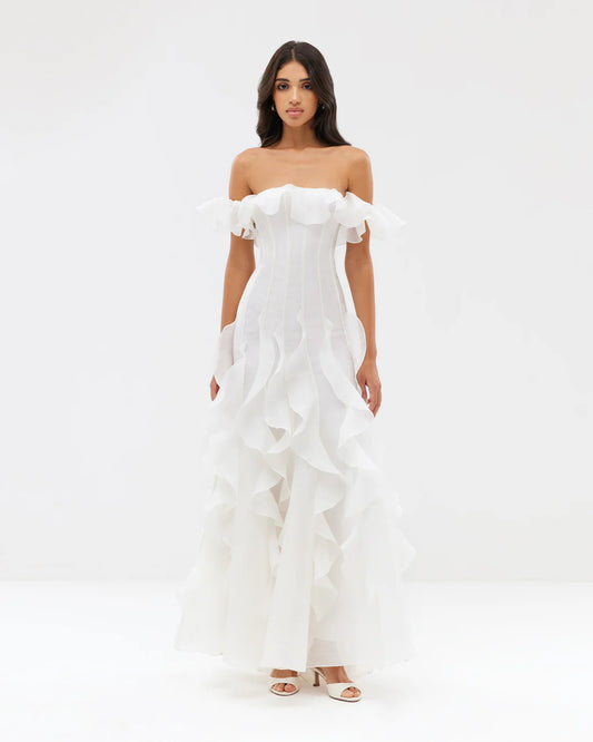 Ocean Breeze White Waves Gown