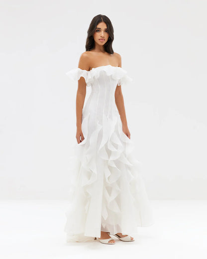 Ocean Breeze White Waves Gown