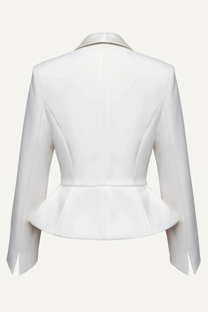 Peplum Curve Fit White Jacket
